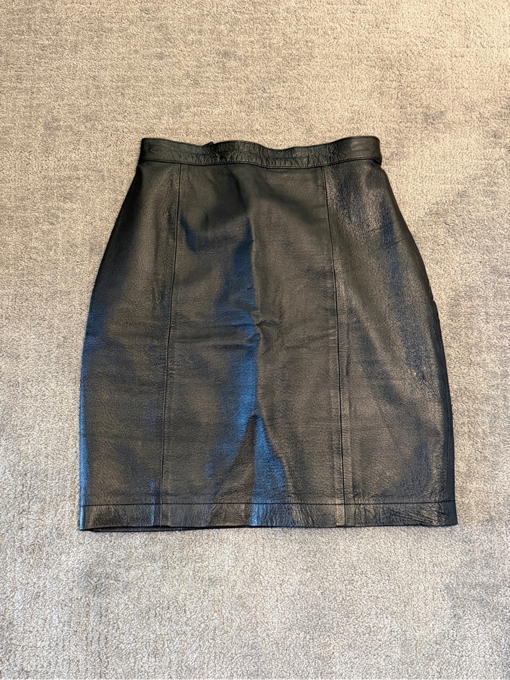 🔥 VTG 90s Wilsons Suede & Leather Black Genuine Leather High Waist Skirt 6
